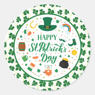 Lycklig St. Patrick's Day Party Runt Klistermärke