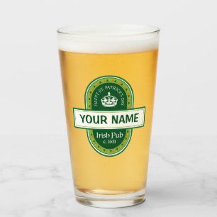 Lycklig St. Patrick's Day Personlig Beer Glass Glaskopp