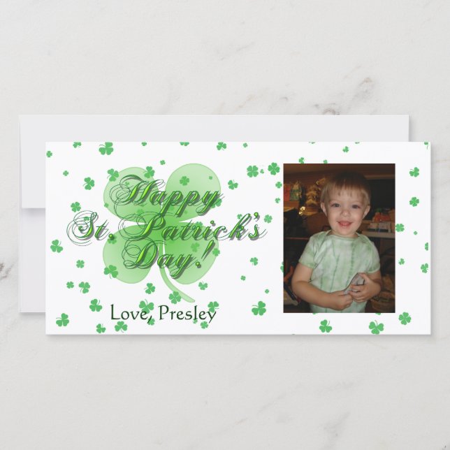 Lycklig St. Patrick's Day Photo Card (Framsida)