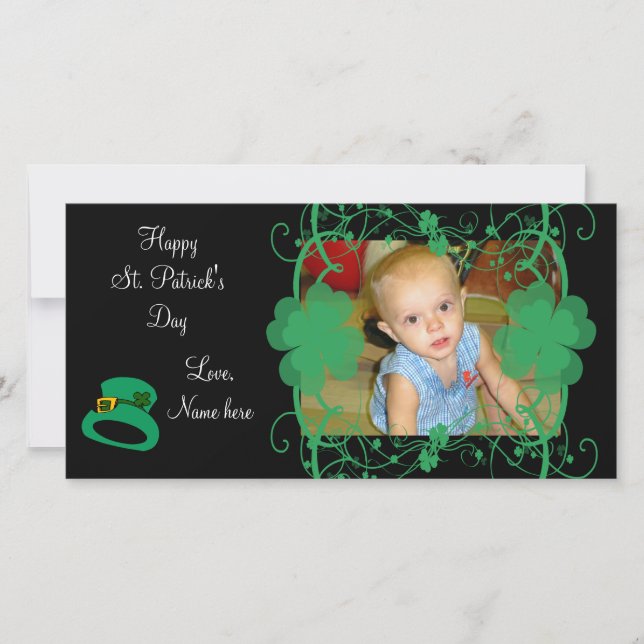 Lycklig St. Patrick's Day Photo Card (Framsida)