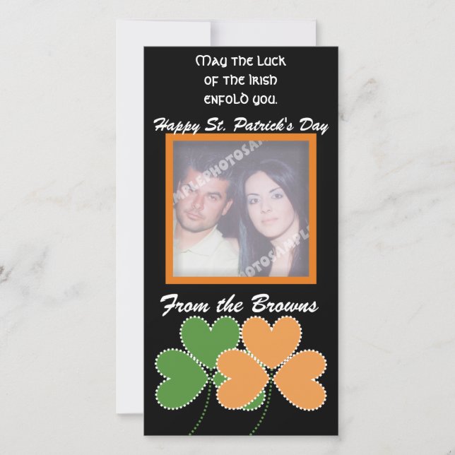 Lycklig St. Patrick's Day Photo Cards (Framsida)