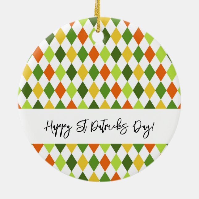 Lycklig St patricks day Photo Irish Färg Keepsaké Julgransprydnad Keramik (Baksidan)