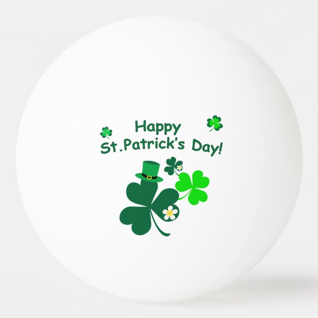 Lycklig St. Patrick's Day Pingisboll (Framsidan)