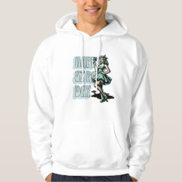 Lycklig St patrick's day Pinup Girl med Shamrock Hoodie