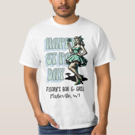 Lycklig St patrick's day Pinup Girl med Shamrock T Shirt