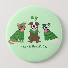Lycklig St patricks day Pit Bull Dogs Knapp
