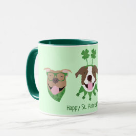 Lycklig St patricks day Pit Bull Dogs Mugg