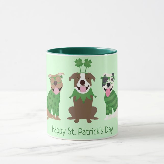 Lycklig St patricks day Pit Bull Dogs Mugg (Center)