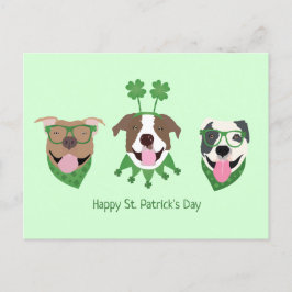 Lycklig St patricks day Pit Bull Dogs Vykort