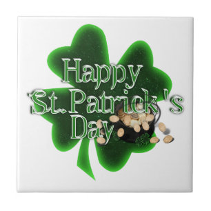 Lycklig St patrick's day - Posten Guld Kakelplatta