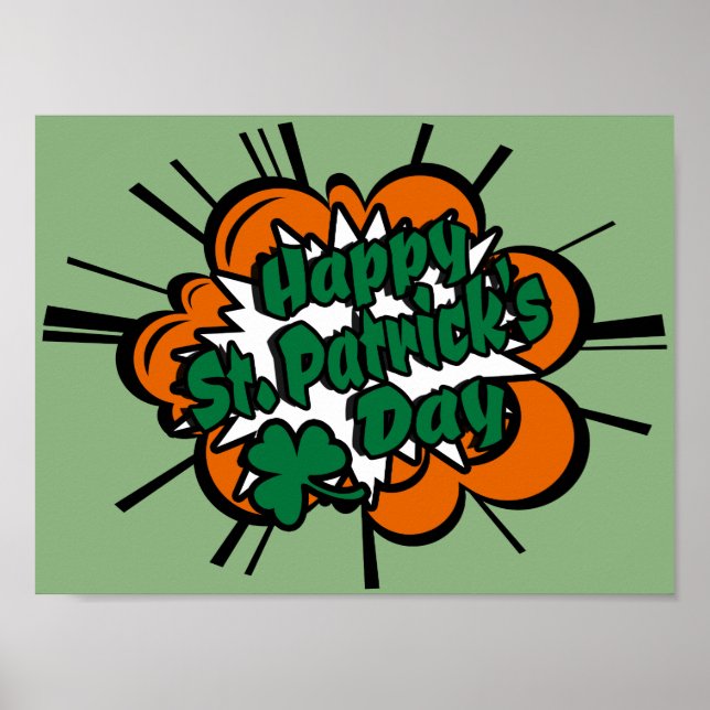 Lycklig St. Patrick's Day Poster (Framsidan)