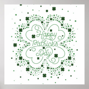 Lycklig St. Patrick's Day Poster 24x24