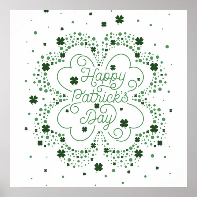 Lycklig St. Patrick's Day Poster 24x24 (Framsidan)