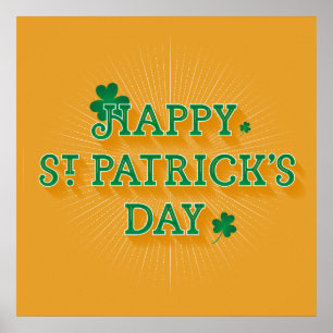 Lycklig St. Patrick's Day Poster 24x24