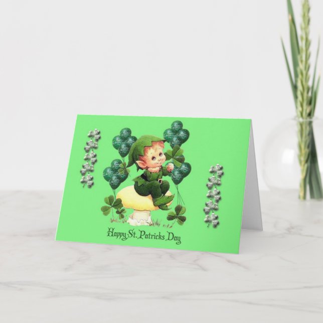 Lycklig St. Patrick's Day Pot of Guld och Rainbow Kort (Framsida)
