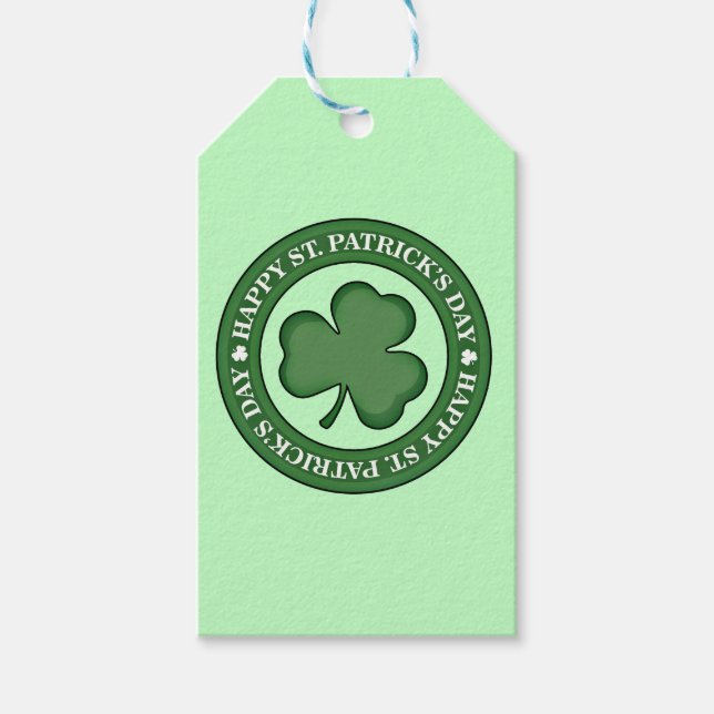 Lycklig St. Patricks Day Presentetikett (Framsidan)