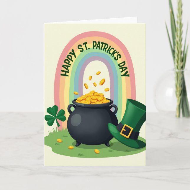Lycklig St Patricks Day Presentkort Kort (Framsida)