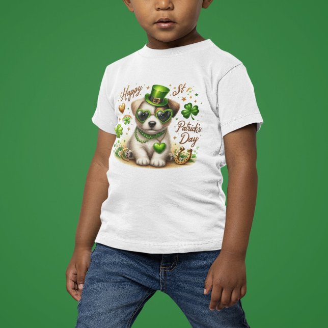 Lycklig St. Patrick's Day Puppy T Shirt (Skapare uppladdad)