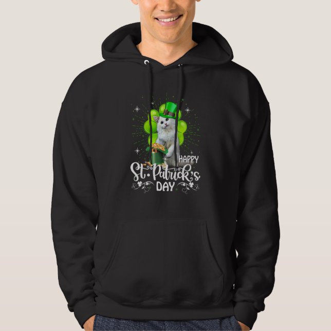 Lycklig St patrick's day Ragdoll Cat Shamrock Luck Hoodie (Framsida)