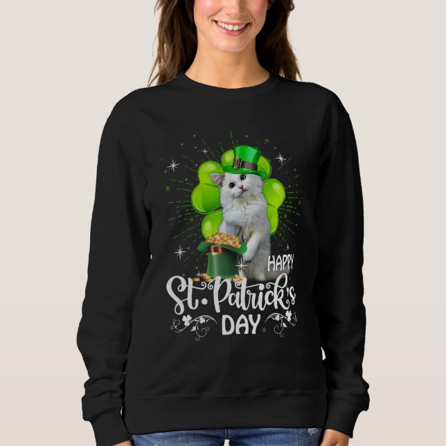 Lycklig St patrick's day Ragdoll Cat Shamrock Luck T Shirt (Framsida)