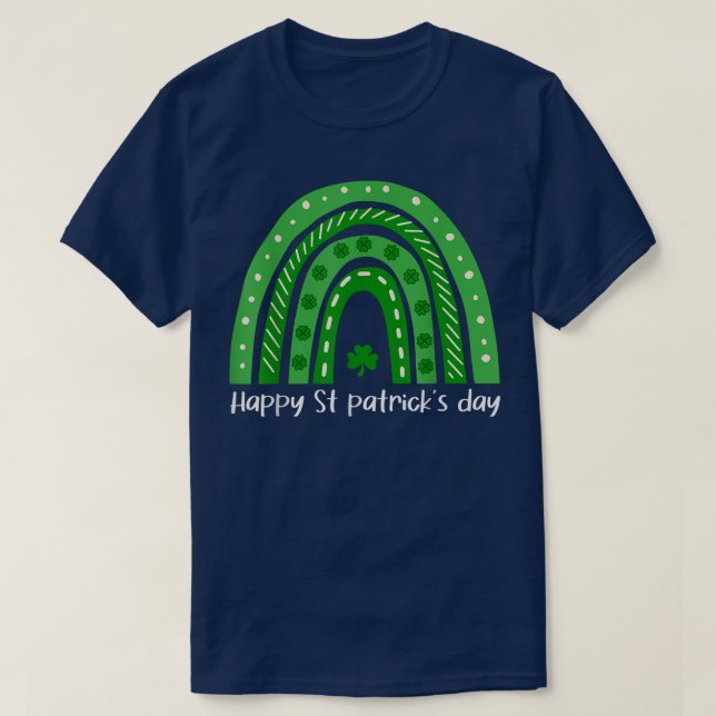 Lycklig St Patricks Day Rainbow Lucky Leopard Sham T Shirt (Design framsida)