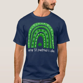 Lycklig St Patricks Day Rainbow Lucky Leopard Sham T Shirt