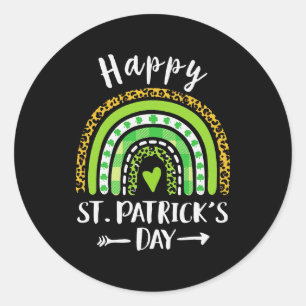Lycklig St patricks day Rainbow Shamrock Irish Runt Klistermärke