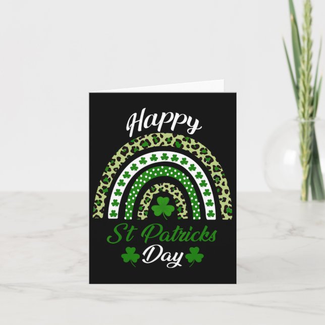 Lycklig St patricks day Rainbow St patricks day Tu Kort (Framsida)