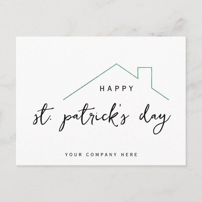 Lycklig St. Patrick's Day Realty House Vykort (Framsida)