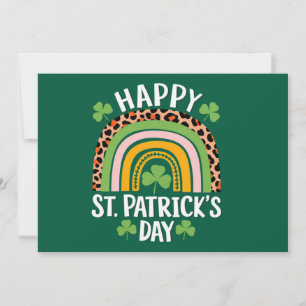 Lycklig St Patrick's Day regnbåge Shamrock Inbjudningar