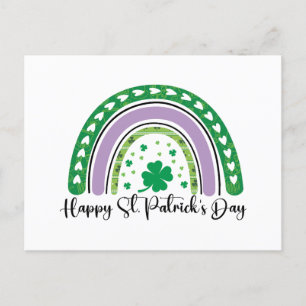 Lycklig St patrick's day Retro Shamrock Rainbow Vykort