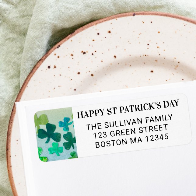 Lycklig St patrick's day Returadress Returadress Etikett (Skapare uppladdad)