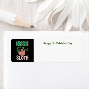 Lycklig St. Patrick's Day return address label Returadress Etikett