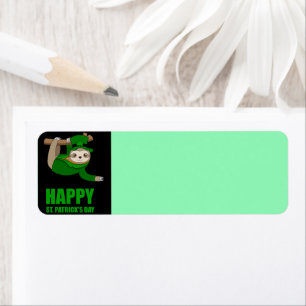 Lycklig St. Patrick's Day return address label Returadress Etikett