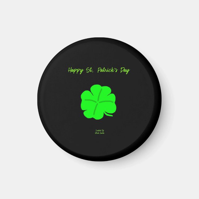 Lycklig St. Patrick's Day Round Magnet (Framsidan)
