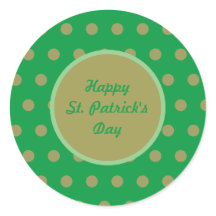 Lycklig St. Patrick's Day Round Stickers (Grönt)