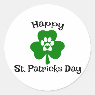 Lycklig St. Patrick's Day ☘️ 🎉 Runt Klistermärke