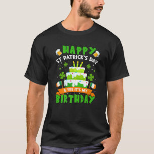 Lycklig St patrick's day:s min födelsedag Roligt K T Shirt