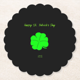 Lycklig St. Patrick's Day Scalloped Round Underläg Underlägg Papper