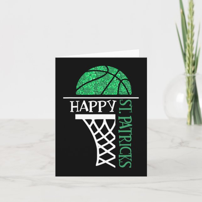 Lycklig St patricks day Shamrock basketball player Kort (Framsida)