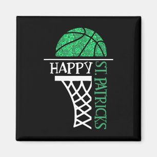 Lycklig St patricks day Shamrock basketball player Magnet