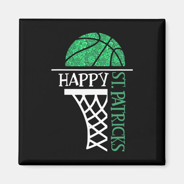 Lycklig St patricks day Shamrock basketball player Magnet (Framsidan)