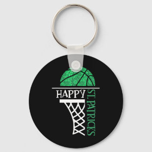 Lycklig St patricks day Shamrock basketball player Nyckelring