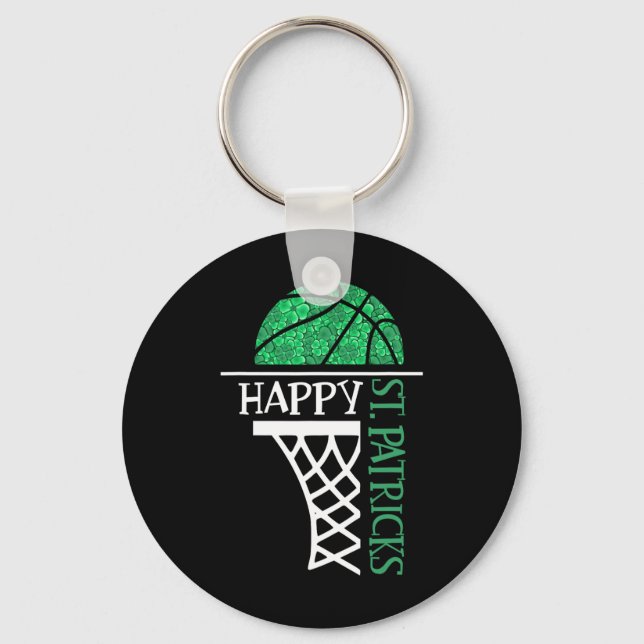 Lycklig St patricks day Shamrock basketball player Nyckelring (Framsida)