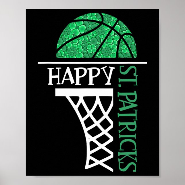 Lycklig St patricks day Shamrock basketball player Poster (Framsidan)
