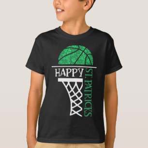 Lycklig St patricks day Shamrock basketball player T Shirt