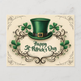 Lycklig St. Patrick's Day Shamrock-design Vykort