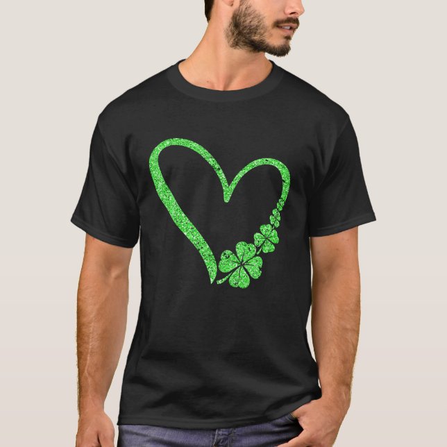 Lycklig St patrick's day Shamrock Heart for Women  T Shirt (Framsida)
