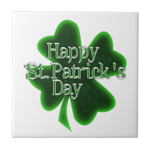 Lycklig St. Patricks Day Shamrock Kakelplatta