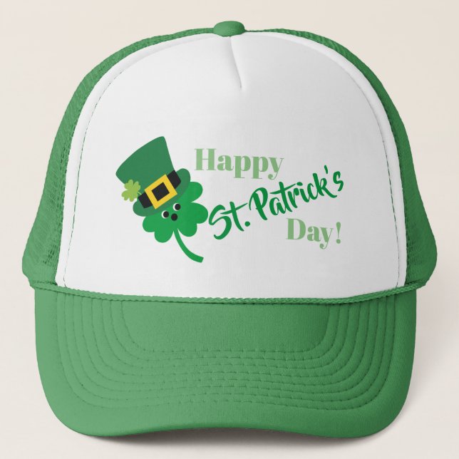 Lycklig St patricks day Shamrock Keps (Framsida)